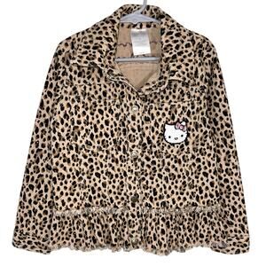 365 Kids Garanimals Hello Kitty Cheetah Animal Print Denim Jacket Size 6